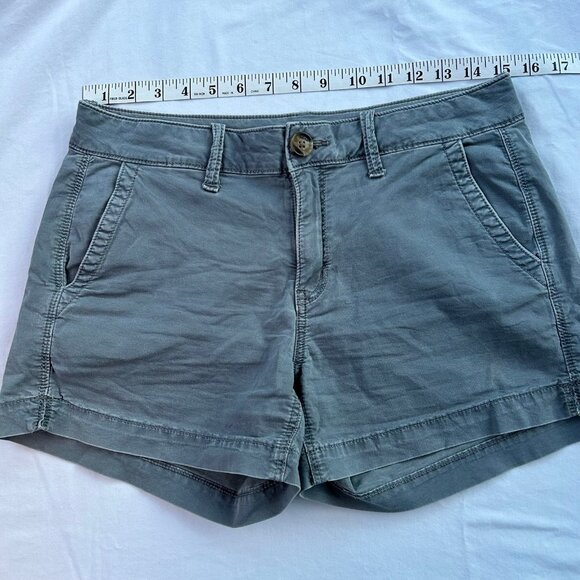 American Eagle Size 4- Gray Super Stretch Midi Shorts. - Picture 1 of 7